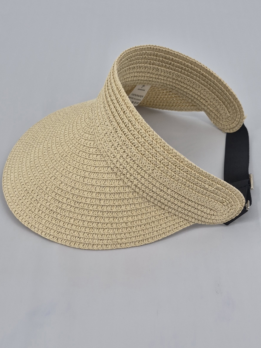 Summer Straw Visor Hat Women’s One Size Adjustable 100% Paper